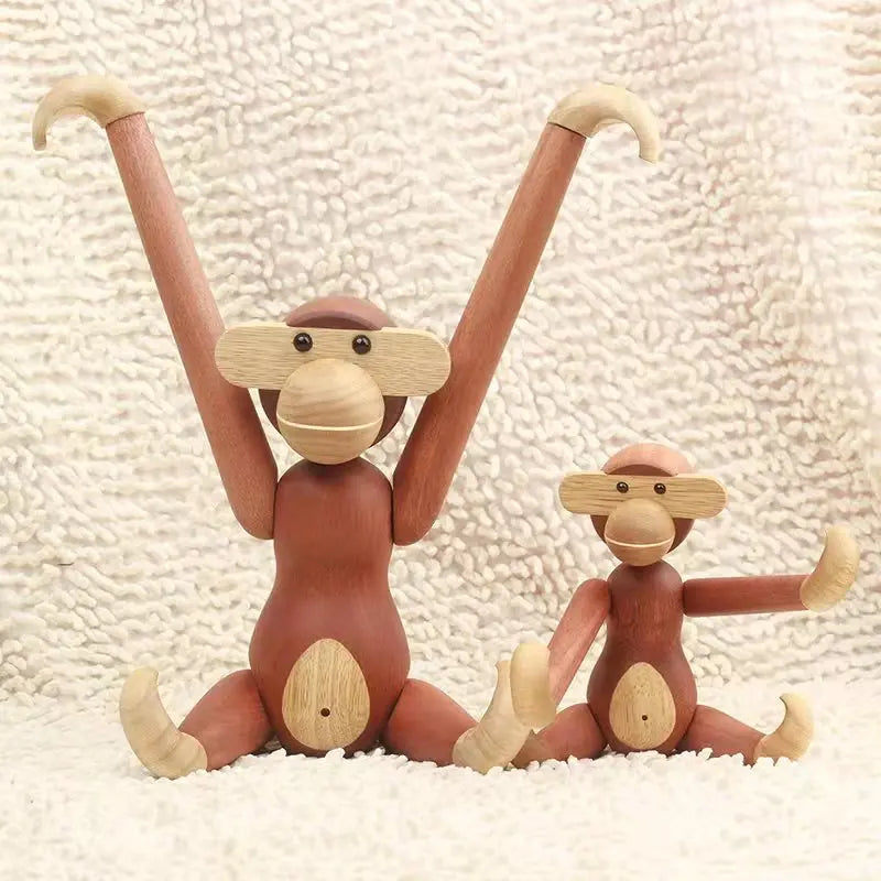 Wooden Monkey Figurine