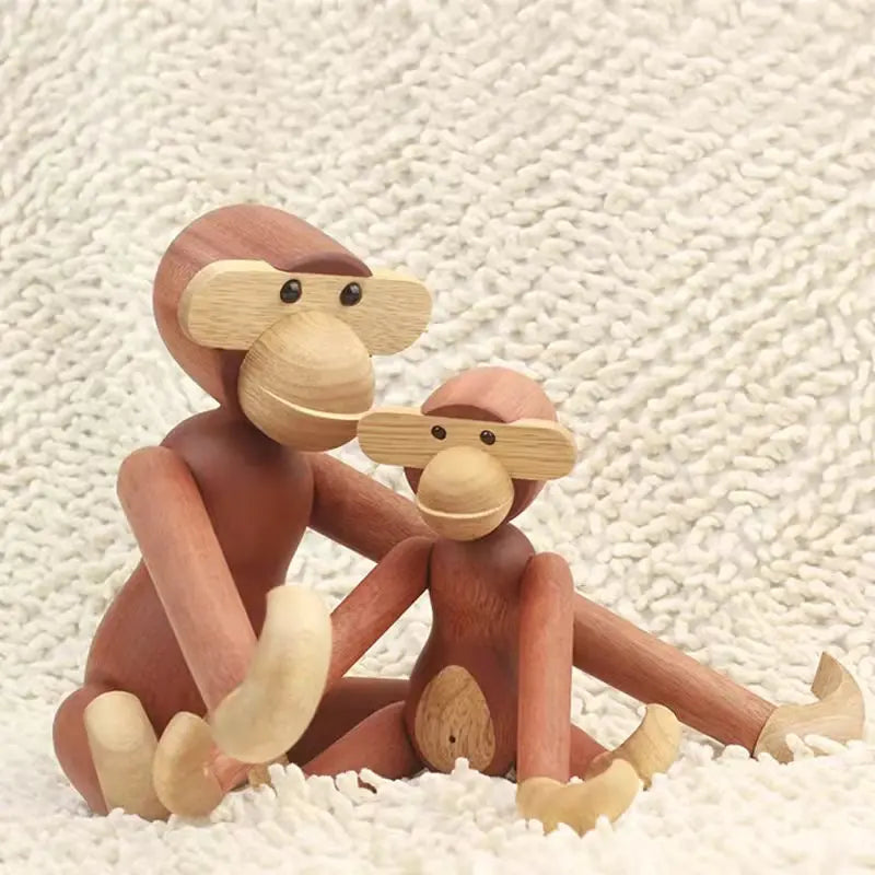 Wooden Monkey Figurine