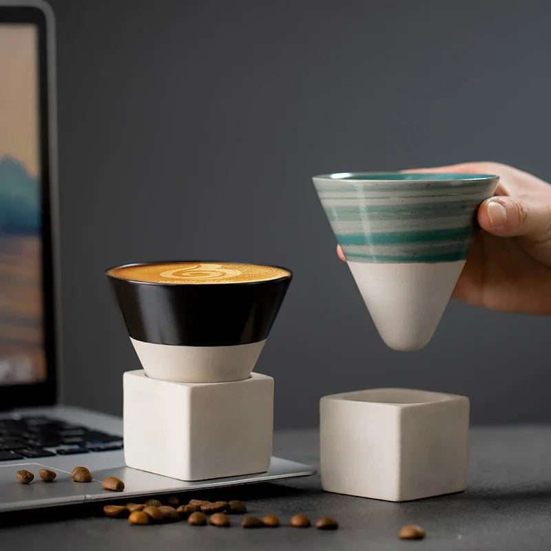 Cone and Cube Coffee Cup