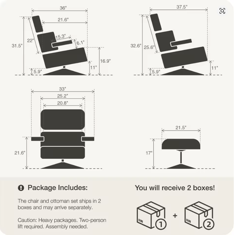 Eames Leather Lounge Chair and Ottoman