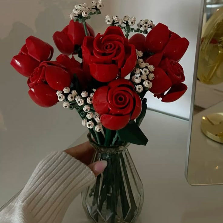 Red Roses Building Block Set
