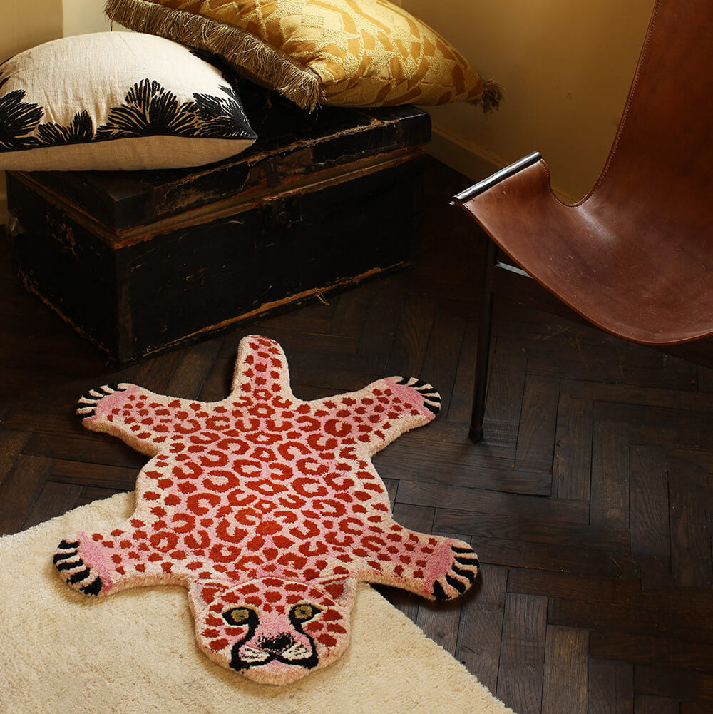 Pink Leopard Skin Rug